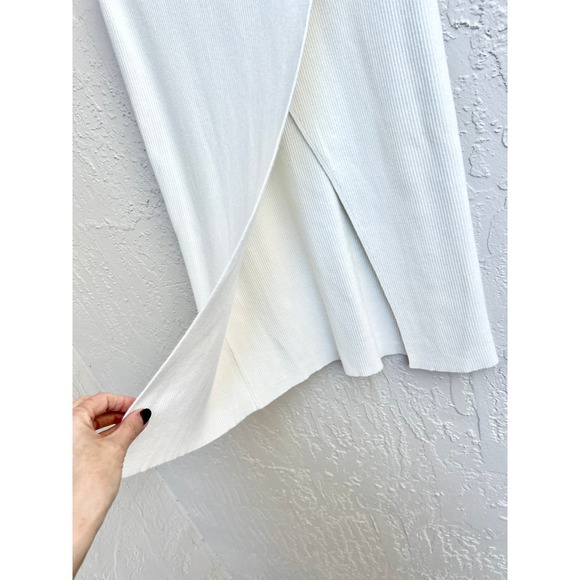 NWT Michael Costello x Revolve Rib Knit Pull On Midi Skirt White Women's Small - Picture 3 of 7